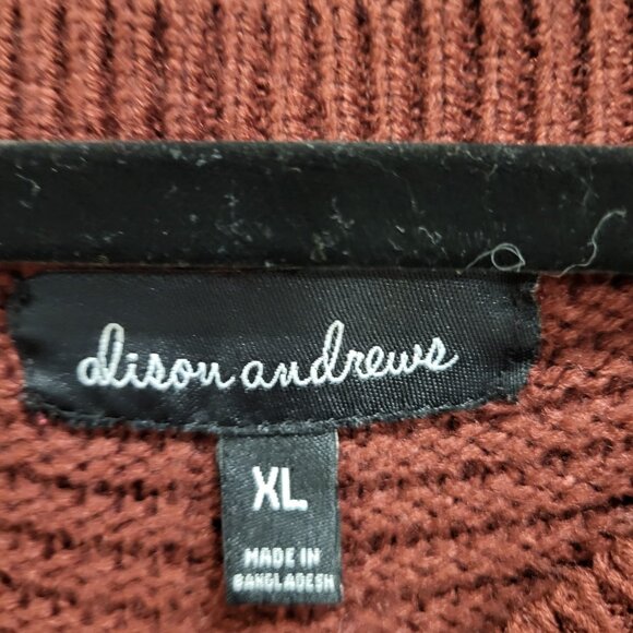 Alison‎ Andrews Ribbed Sweater Womens Size XL Button-Shoulder Pullover Cozy Warm - Picture 3 of 7